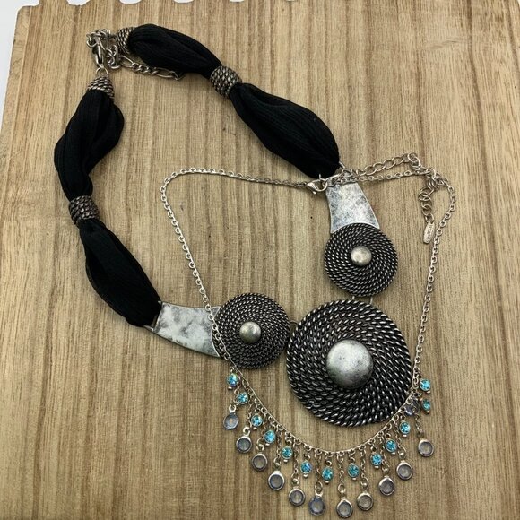 VCLM Vintage Rhinestone Antique Style Silver Tone BUNDLE Necklace - Picture 2 of 9